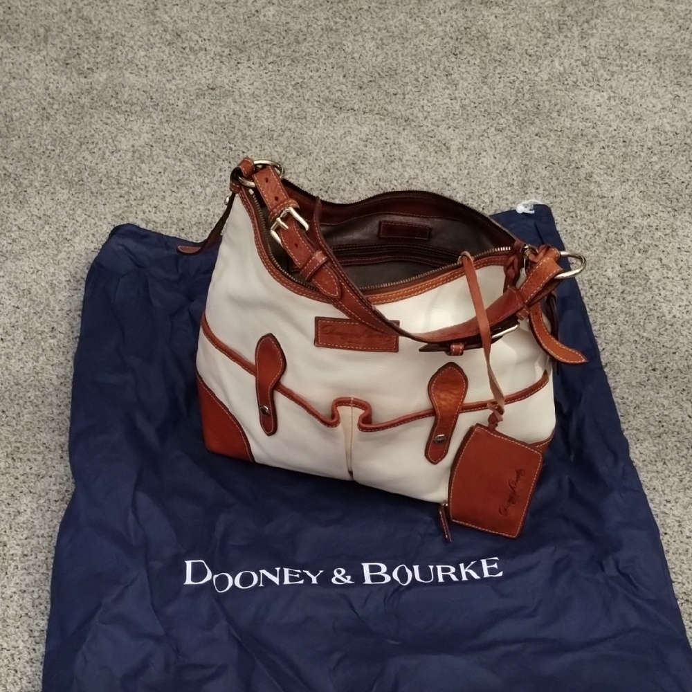 Dooney & Bourke Cream and Tan Shoulder Bag